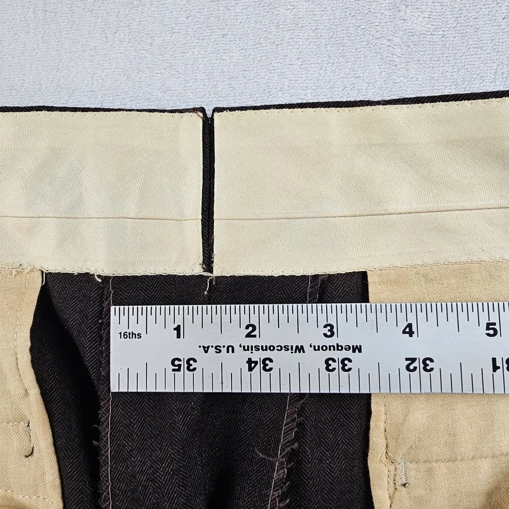 Vtg 80's Cable Car Clothiers Suit Men 40S 33x28 Herringbone Flannel Wool BESPOKE